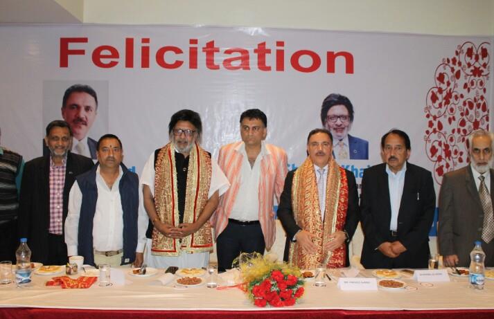 J&K Bank Chairman, National President PHD Chamber felicitated by Hotel & Restaurant Association Katra