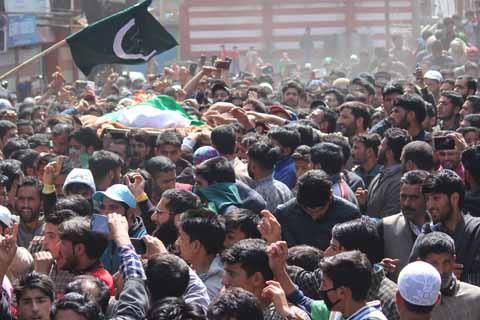 Kreeri area observes strike as Wagoora militant’s last rites pass off peacefully