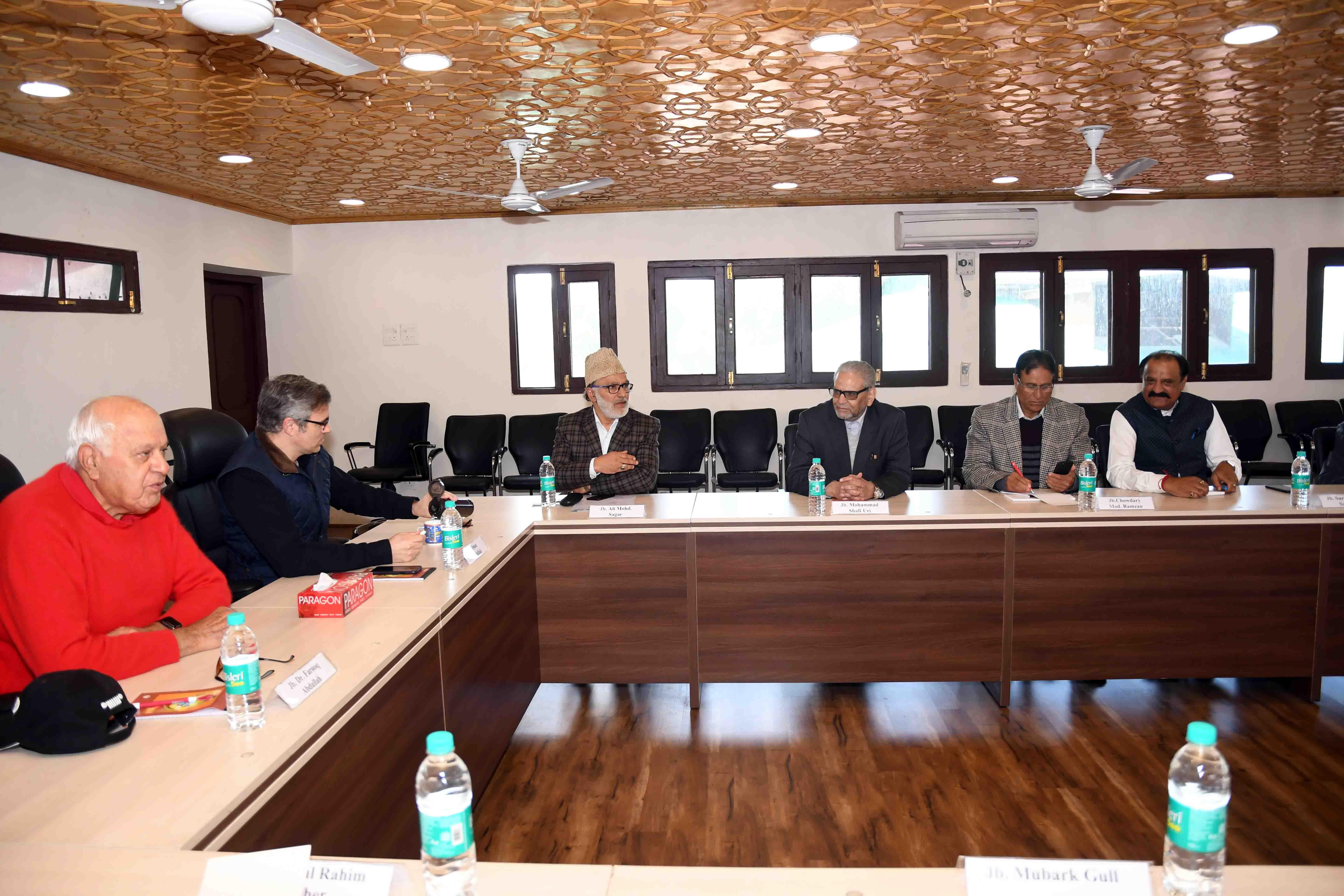 Dr. Farooq Abdullah chairs NC Core Group meeting