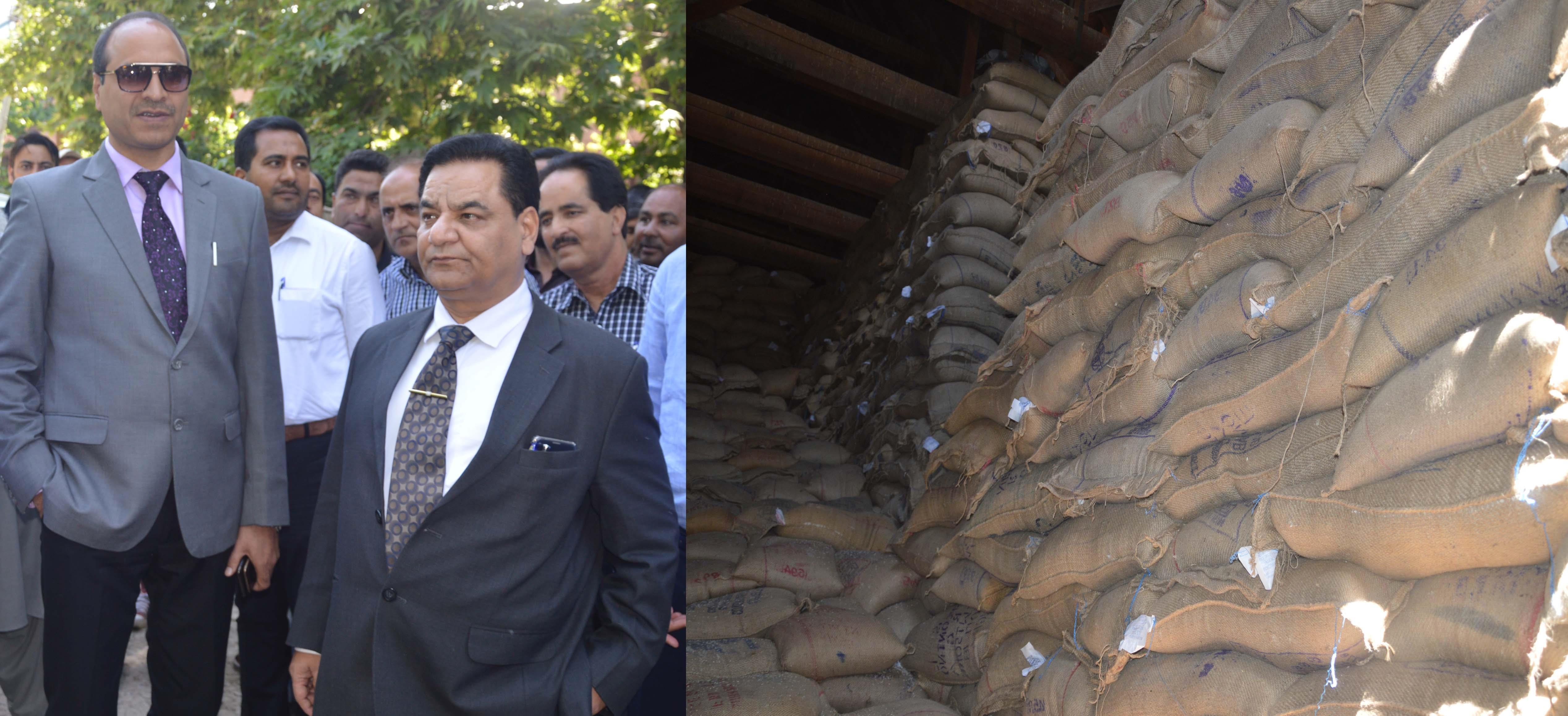 Ashraf Mir inspects FCS & CA food godown at Karan Nagar