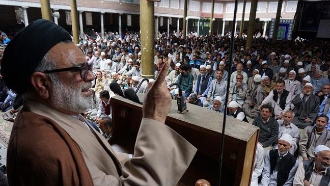 Protest in Budgam against massacre in Palestine