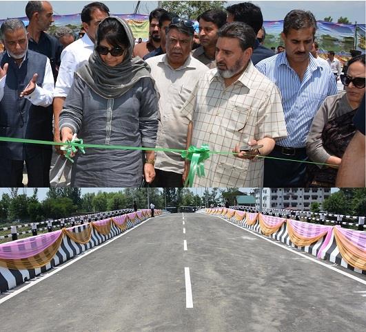 To push for city traffic decongestion, Mehbooba inaugurates Mehjoor Bridge