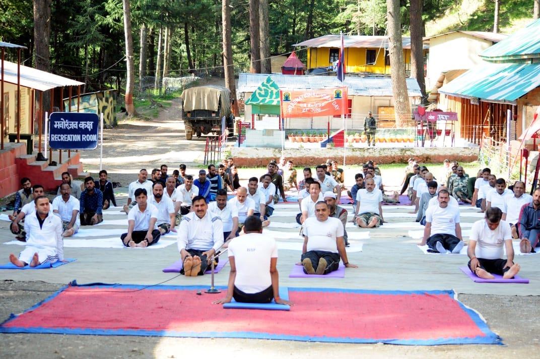 Yoga day organised at Nowgam by BSF 116 Bn