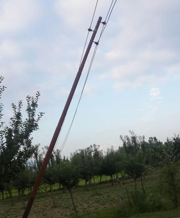 Hanging wires on loosely held poles poses serious threat to human lives
