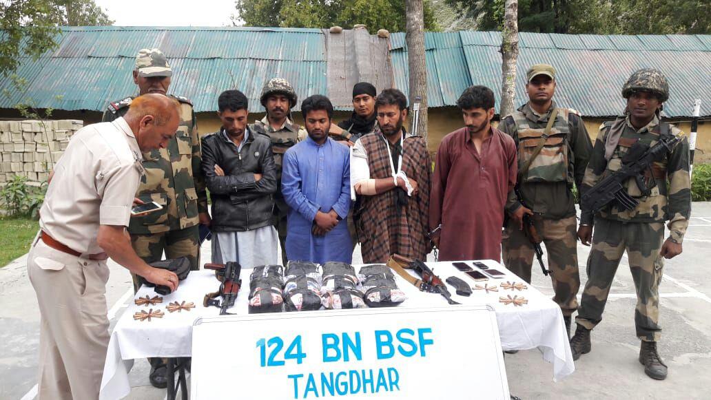 Four held with Brown sugar, arms and ammunition in Karnah