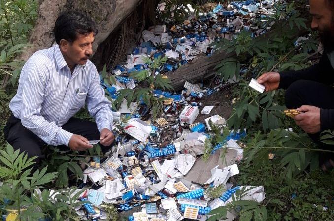 Huge quantum of medicine found dumped in Tangmarg forests
