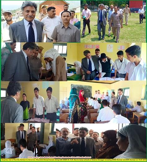 Advisor Ganai inspects government schools in Srinagar