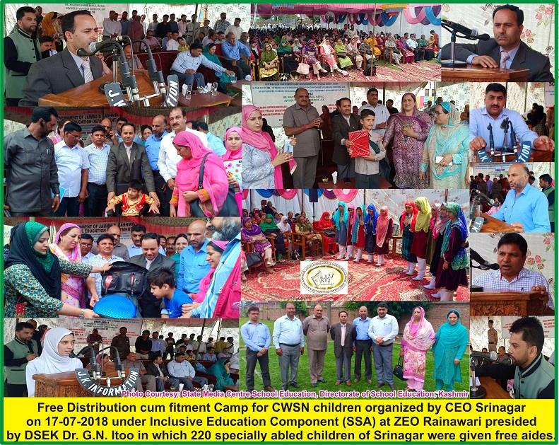 Free aides worth Rupees ten lakhs provided to 200 specially abled children