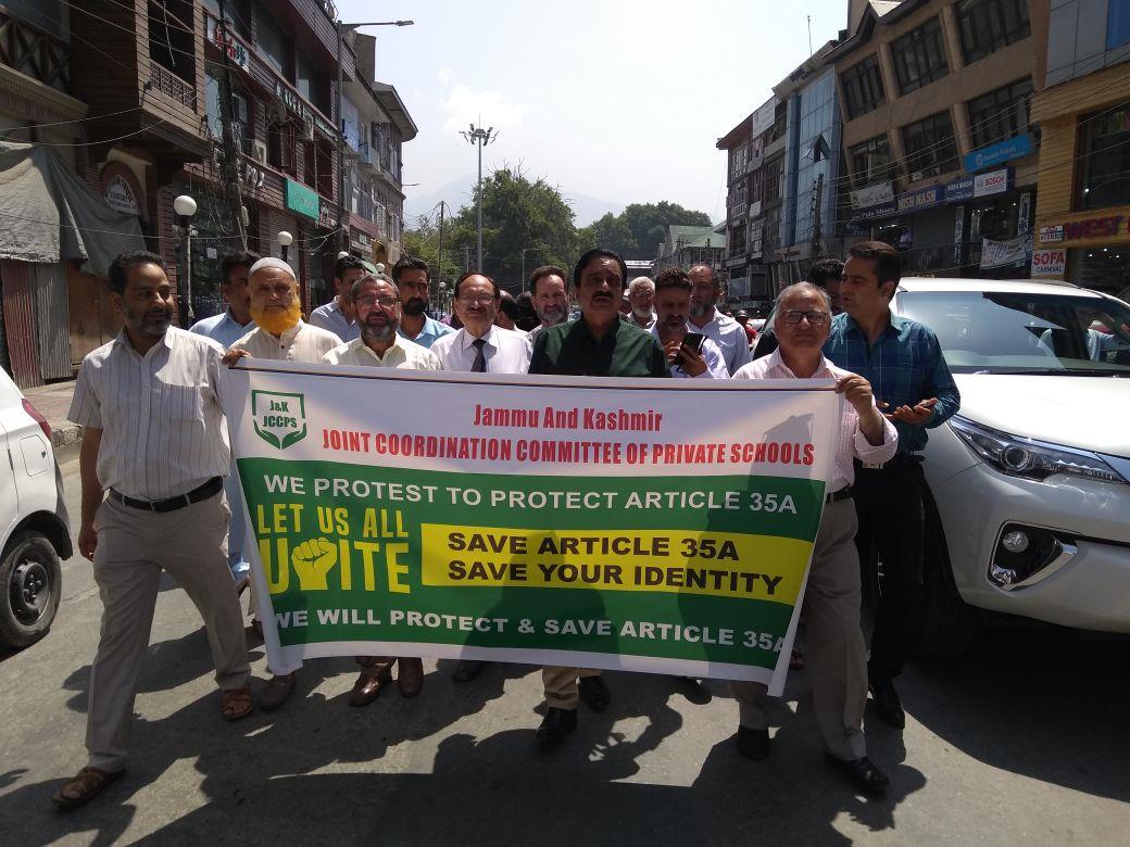 JKJCCPS protests to safeguard Article 35A
