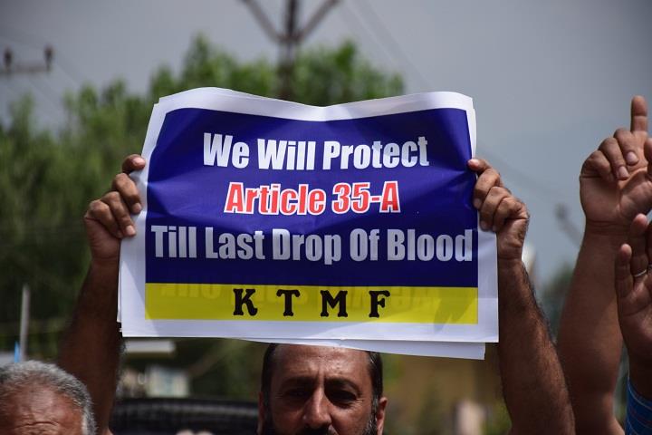 KTMF protests in support of Art 35-A