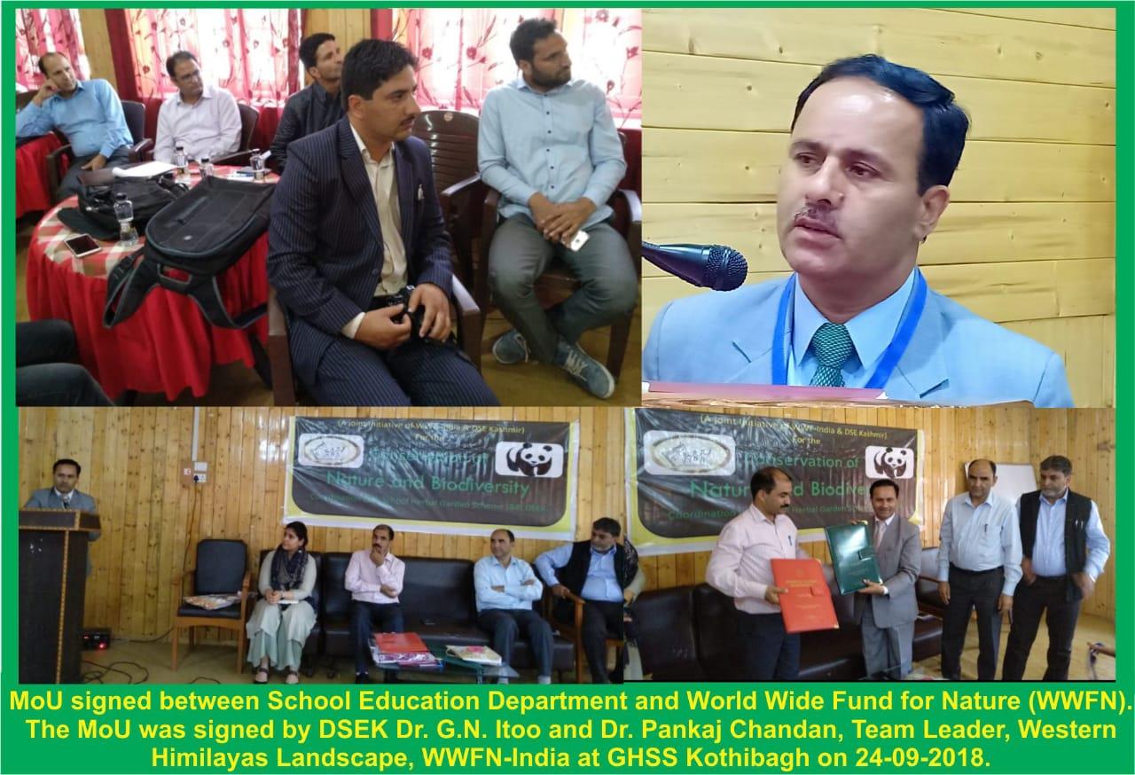 DSEK signs MoU with WWFN India for conservation of Nature, Biodiversity through students