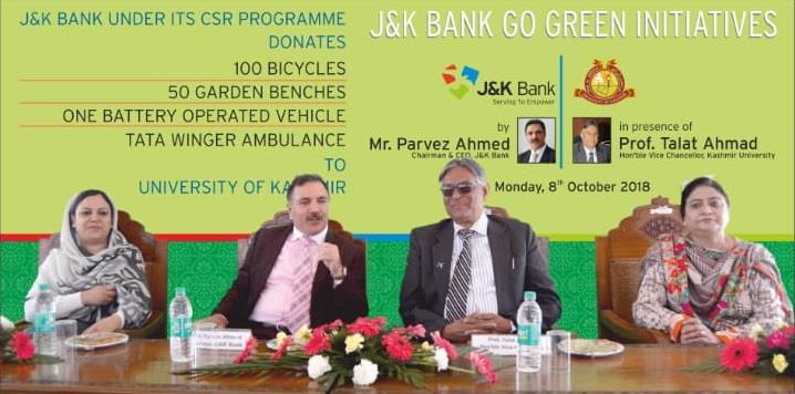 J&K Bank’s CSR/Go-Green Initiative in Kashmir University