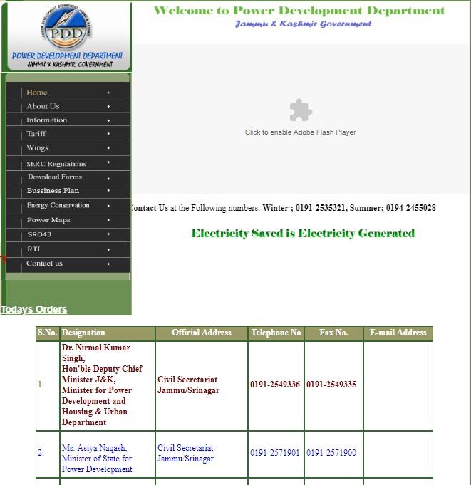 PDD website shows Nirmal Singh still minister incharge power, Asiya Naqash MoS incharge power