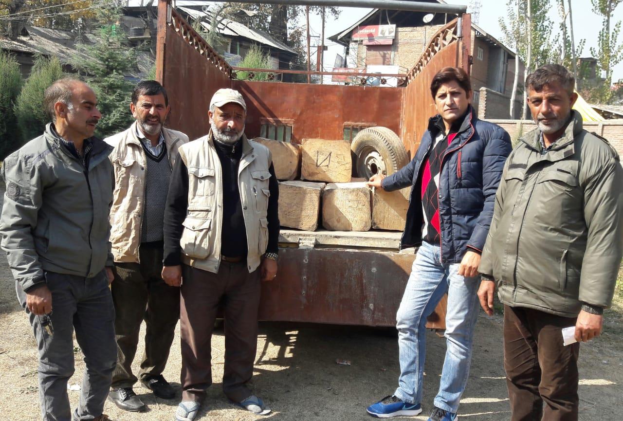 Illicit timber seized in Budgam