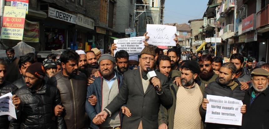 On JRL’s call, JKLF stage protests