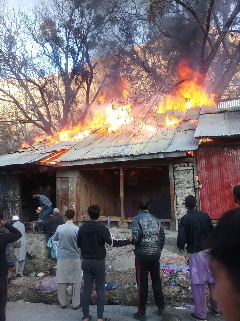 One more fire incident in Karnah, three more shops gutted