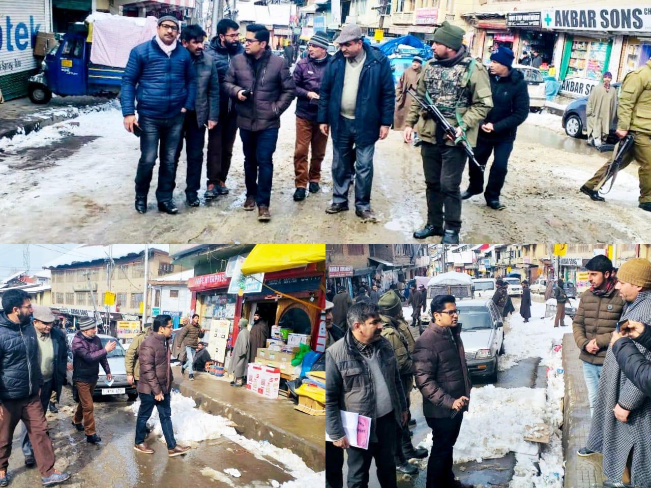 DC Shopian reviews snow clearance, tours various parts of district