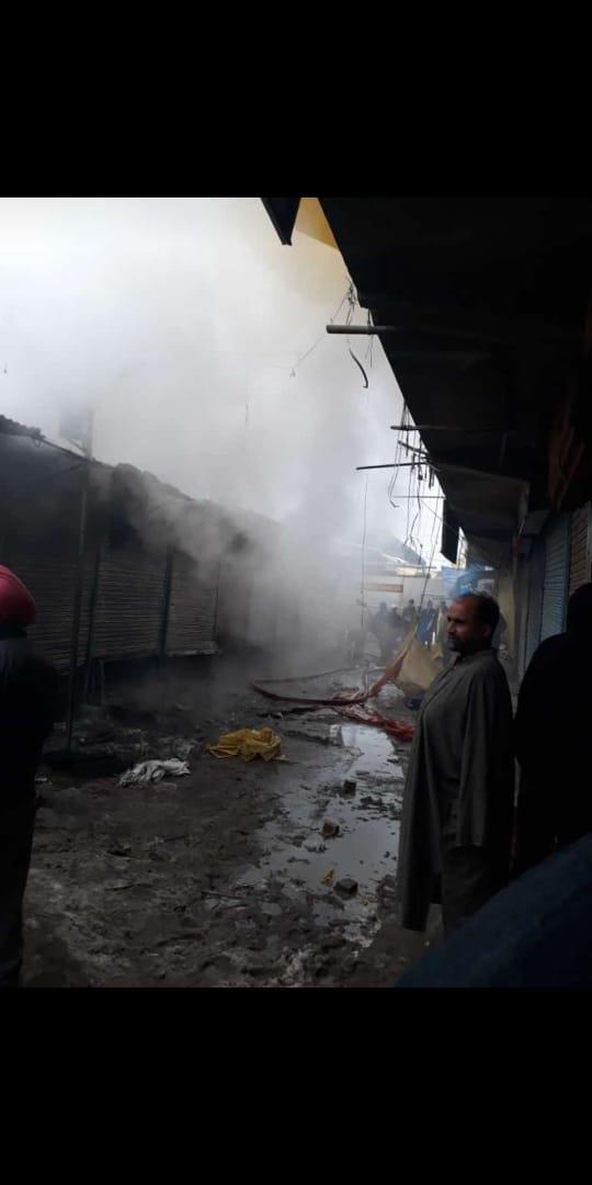 Dozens of shops gutted in mid-night fire in Handwara town