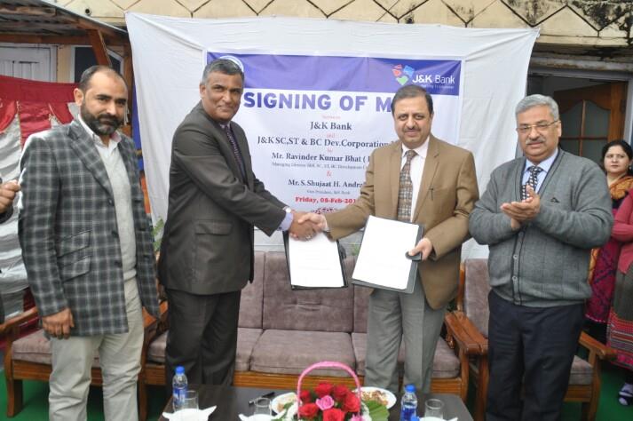 MoU signed between J&K Bank and JKSCSTBC Development Corporation