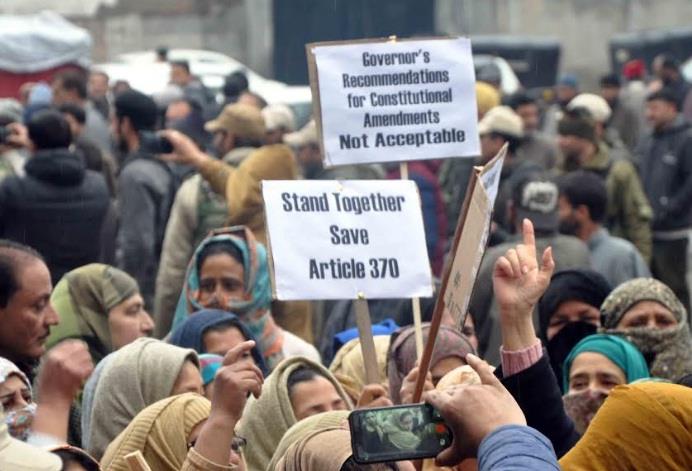 NC holds state wide protests against amendments to 1954 Constitutional Order by Union cabinet
