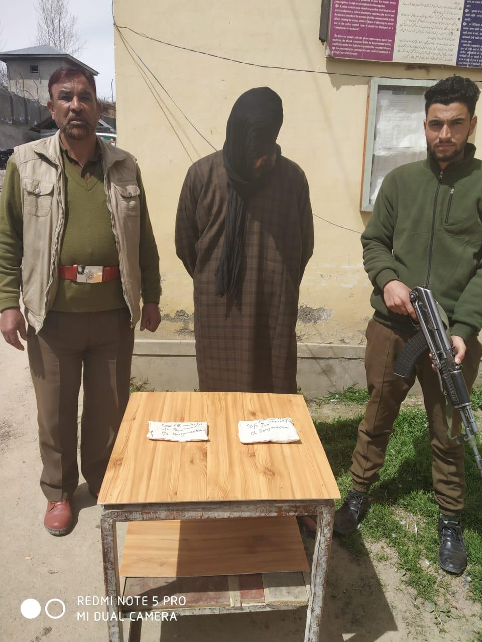 Drug peddler arrested in Sopore, 126 grams Charas recovered, vehicle seized Police