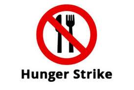 Municipal Contractors Coordination Committee members observe hunger strike