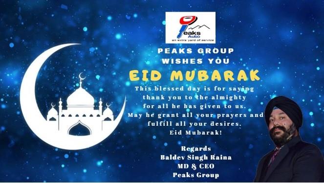Baldev Singh greets people on Eid