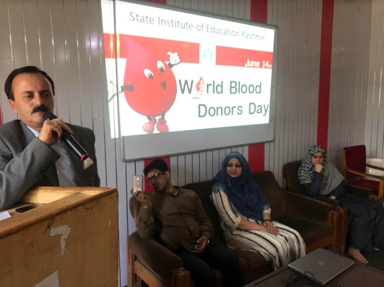 SIE Kashmir observes world blood donor day