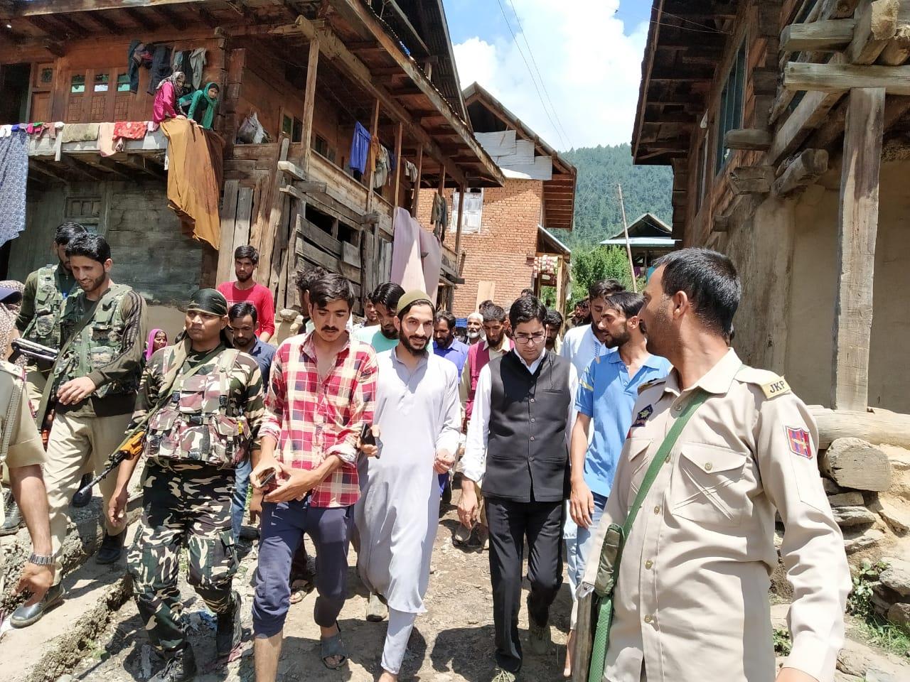 Shah Faesal tours flash-flood hit areas of Lolab, demands immediate relief to affected families