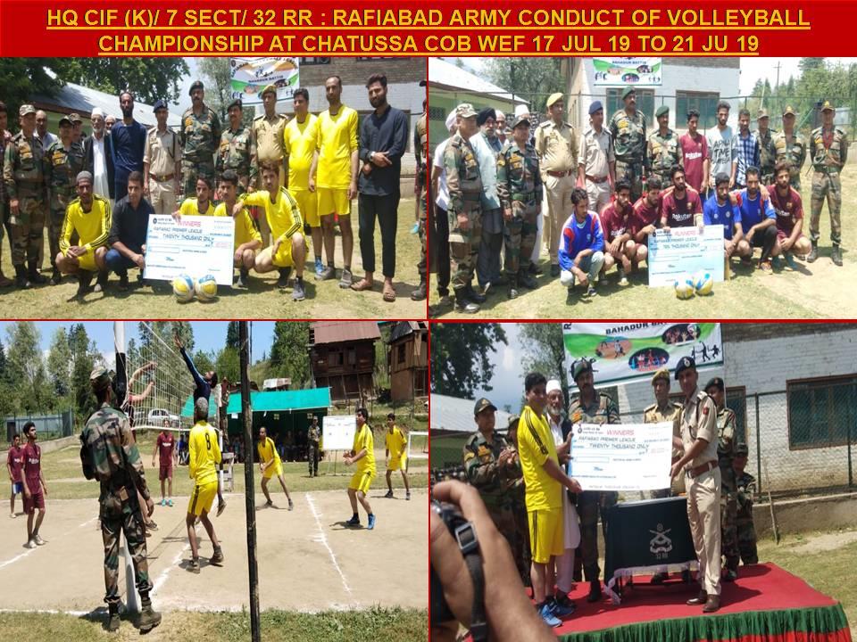 Volleyball championship league organized by Rafiabad army concludes