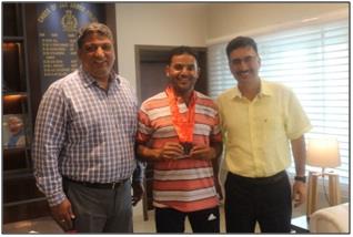 ADGP Armed felicitates JKP athlete Reyaz Ahmad