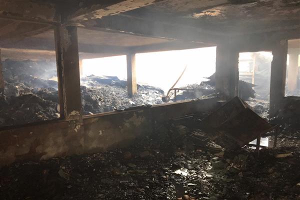 Director I&C, MD SIDCO visit Khonmoh Industrial Estate fire incident site