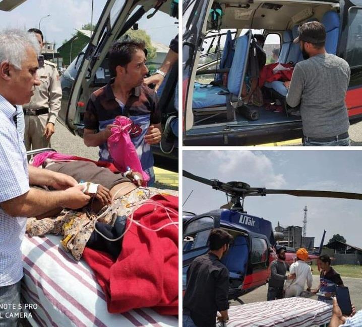 Dir SKIMS himself receives patient at helipad