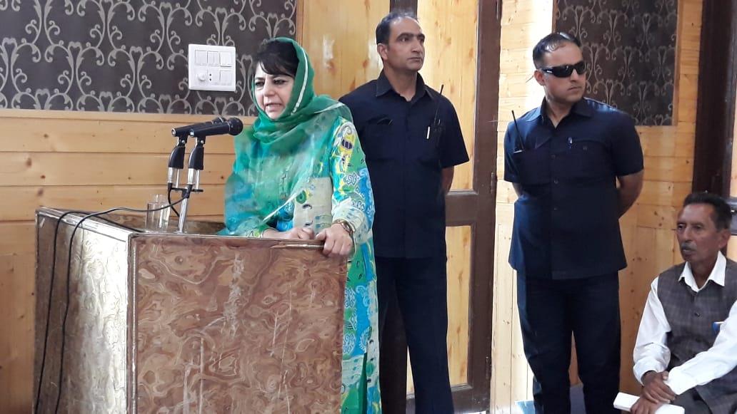 Stay United, strong in face of possible attack on state’s special constitutional status: Mehbooba to Workers