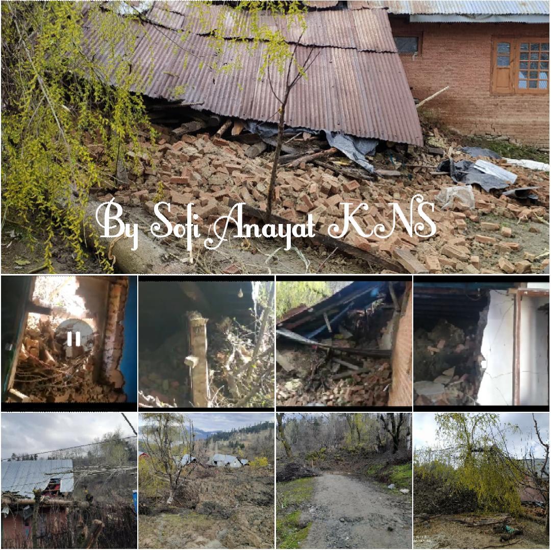 Landslide damages 4 houses, cowshed in Baramulla village