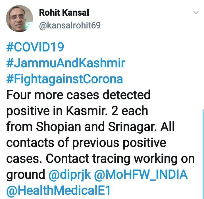 Four more tested positive in Valley: Govt.