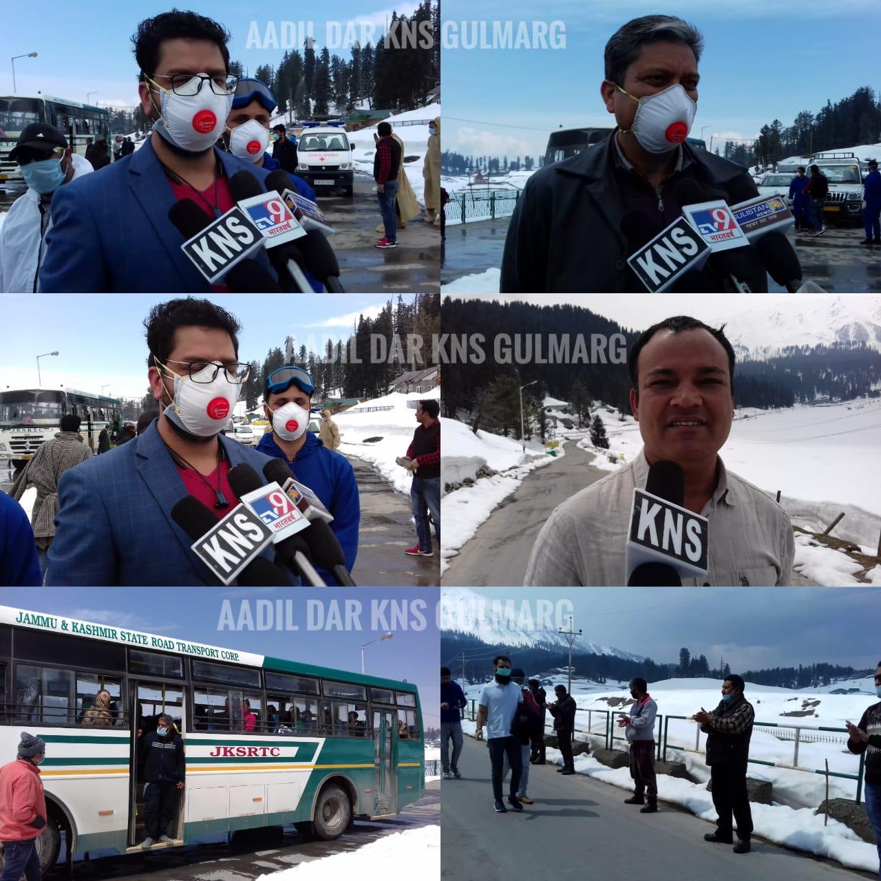 40 students and Businessman walk home after completing quarantine period in Gulmarg