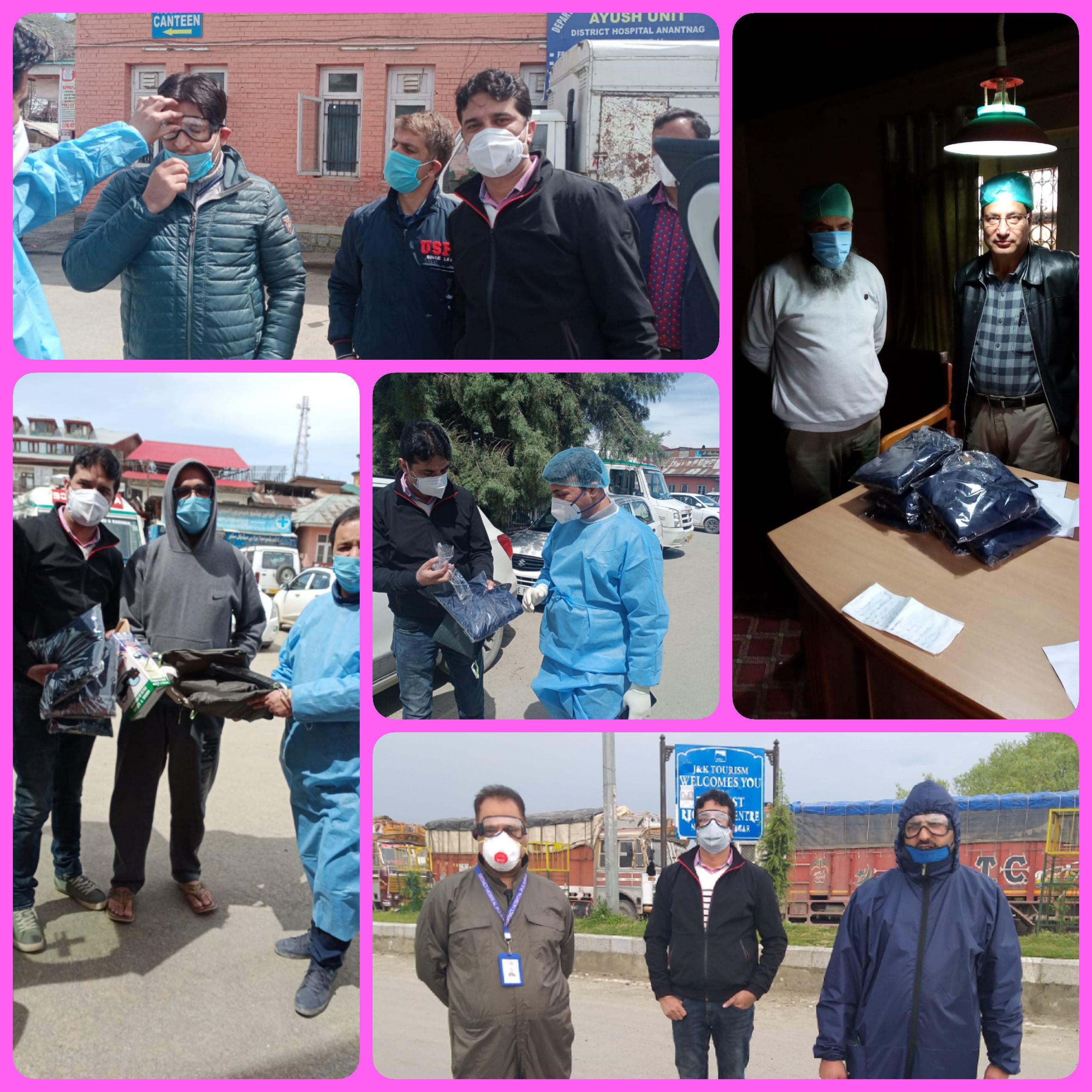 Distributed about 750 PPE's to doctors across Kashmir Divsion : DAK