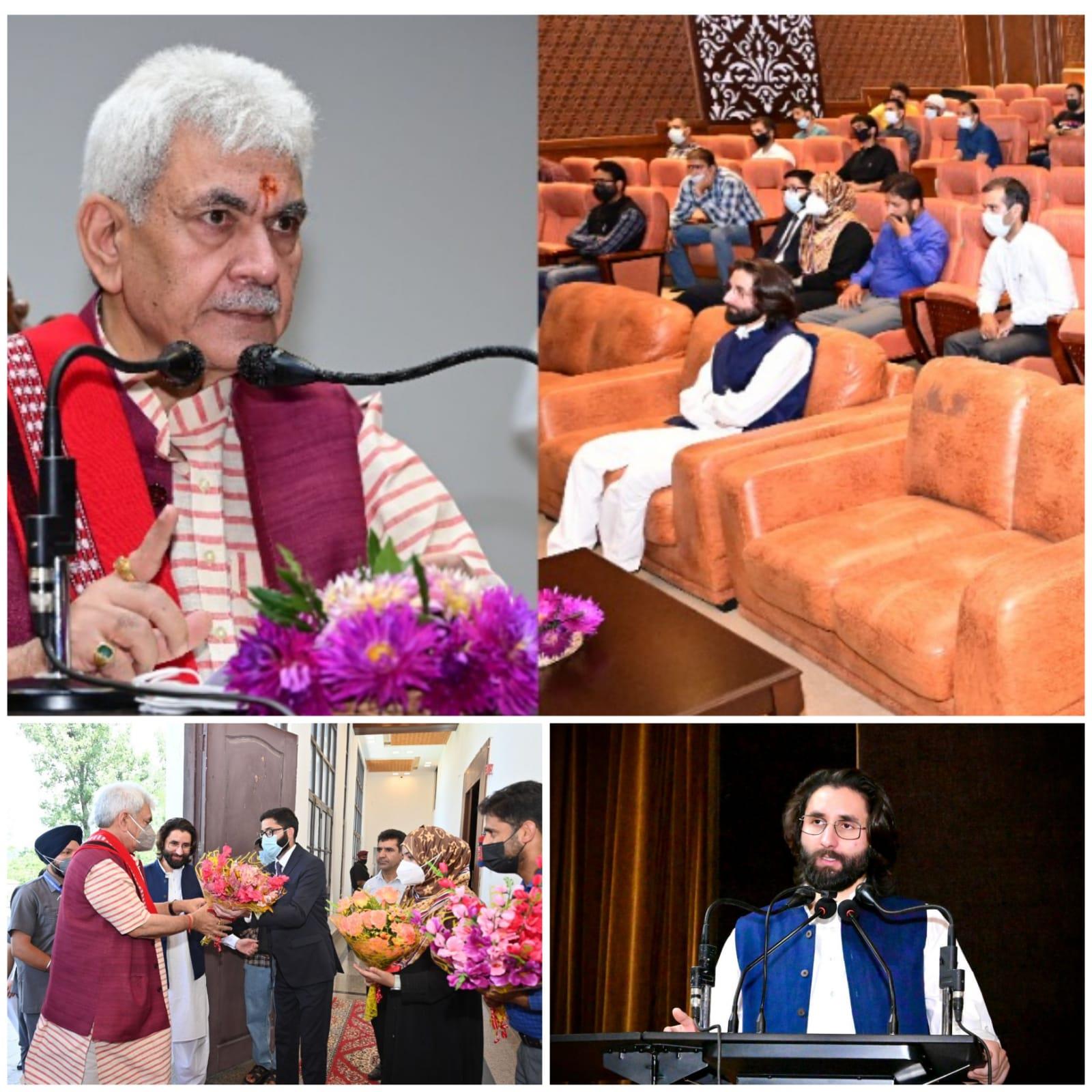 Delegation of JKAS aspirants led by Mir Junaid calls on Lt Governor