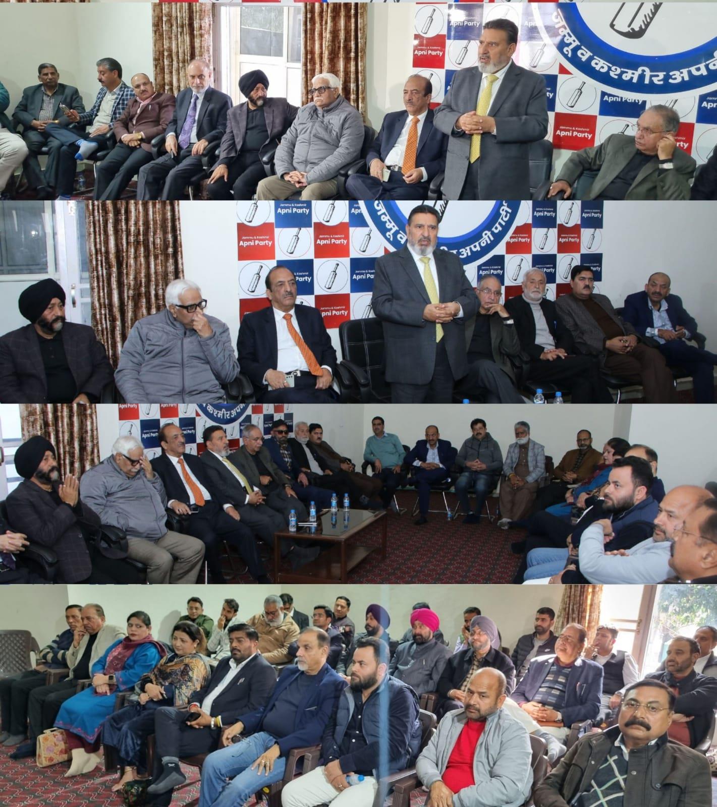 Apni Party holds senior workers meet in Jammu