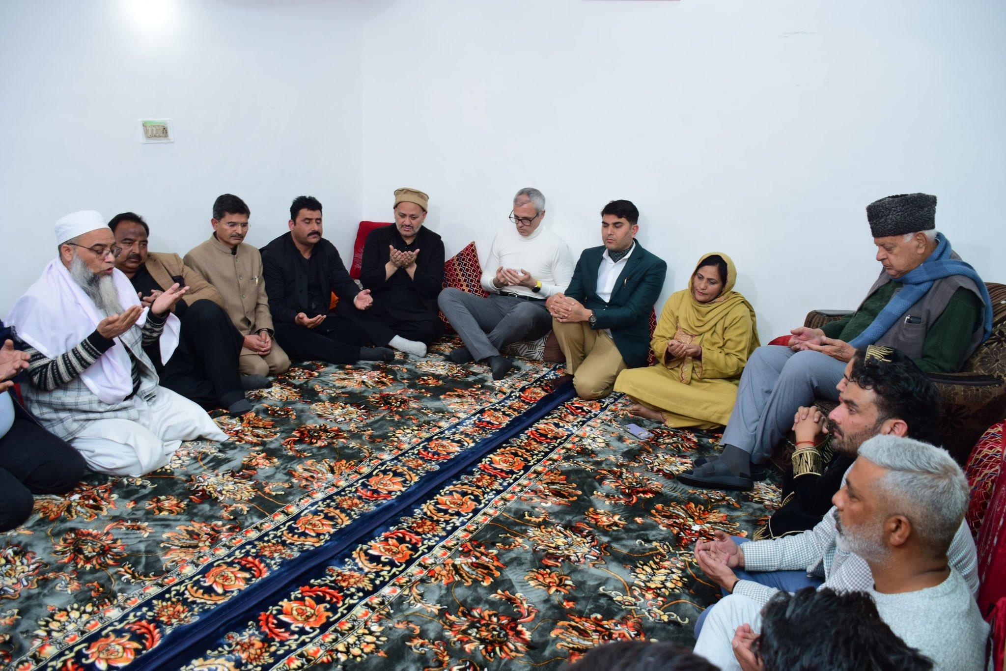 Dr. Farooq, Omar Abdullah visit bereaved Wani, Mir families in Ramban, Batote