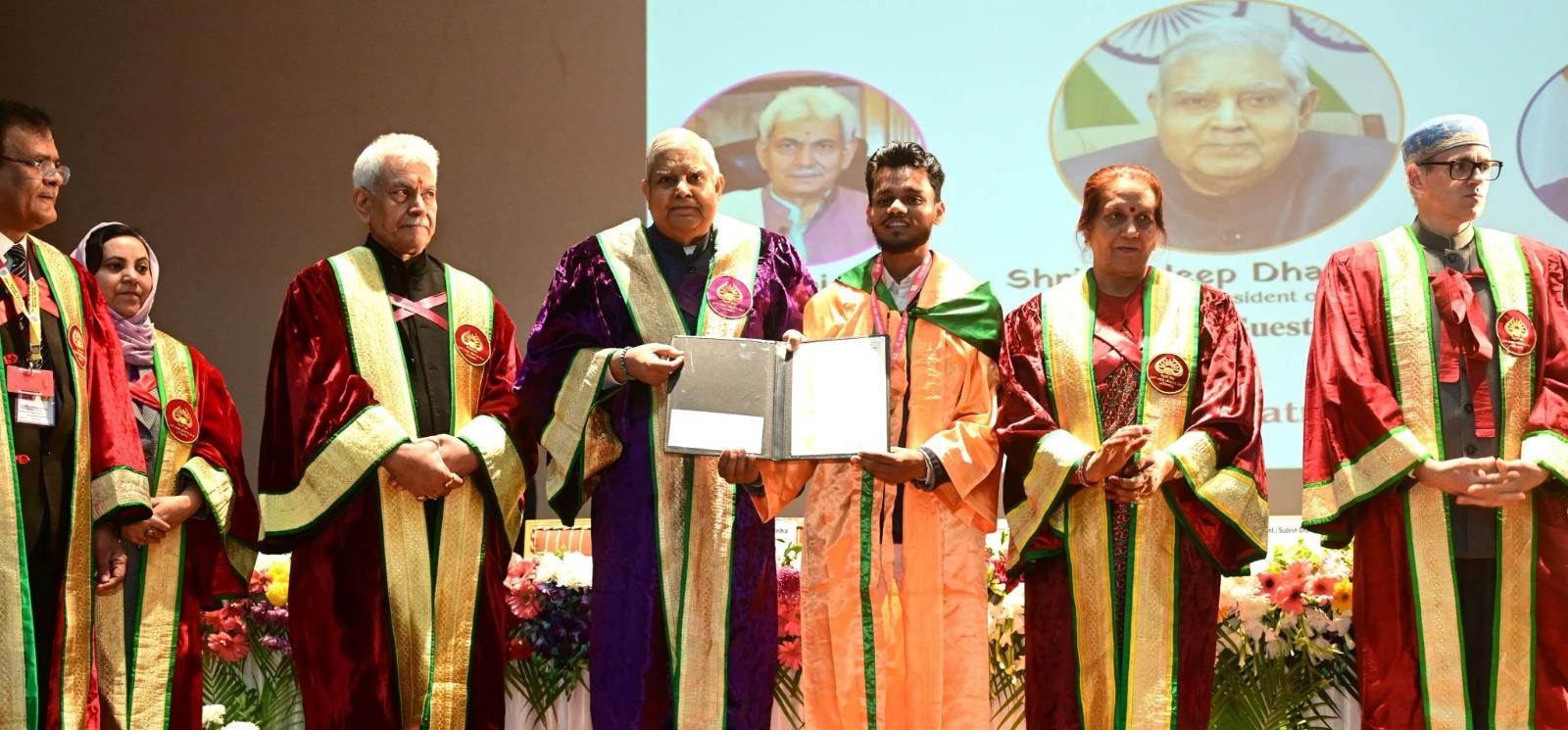 Convocation Ceremony of Shri Mata Vaishno Devi University: The Lieutenant Governor expressed gratitude to Vice-President of India, for blessing the graduating students of SMVDU