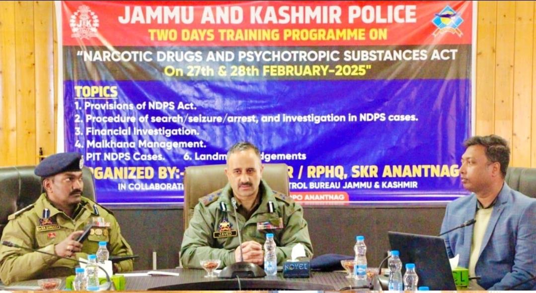 ZPHQ Kashmir & RPHQ SKR, in Collaboration with NCB, Organizes Training Programme on NDPS Case Investigation at DPO Anantnag
