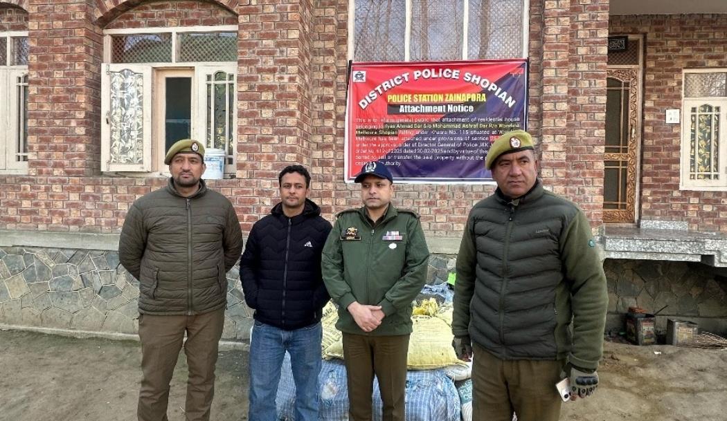 Police attaches immovable property of terrorist associate under UAPA in Shopian