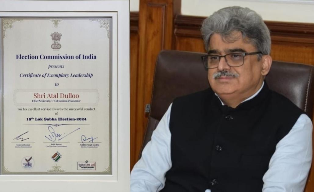 ECI recognises Atal Dulloo as ‘Exemplary Leader’ for successful holding of Lok Sabha elections