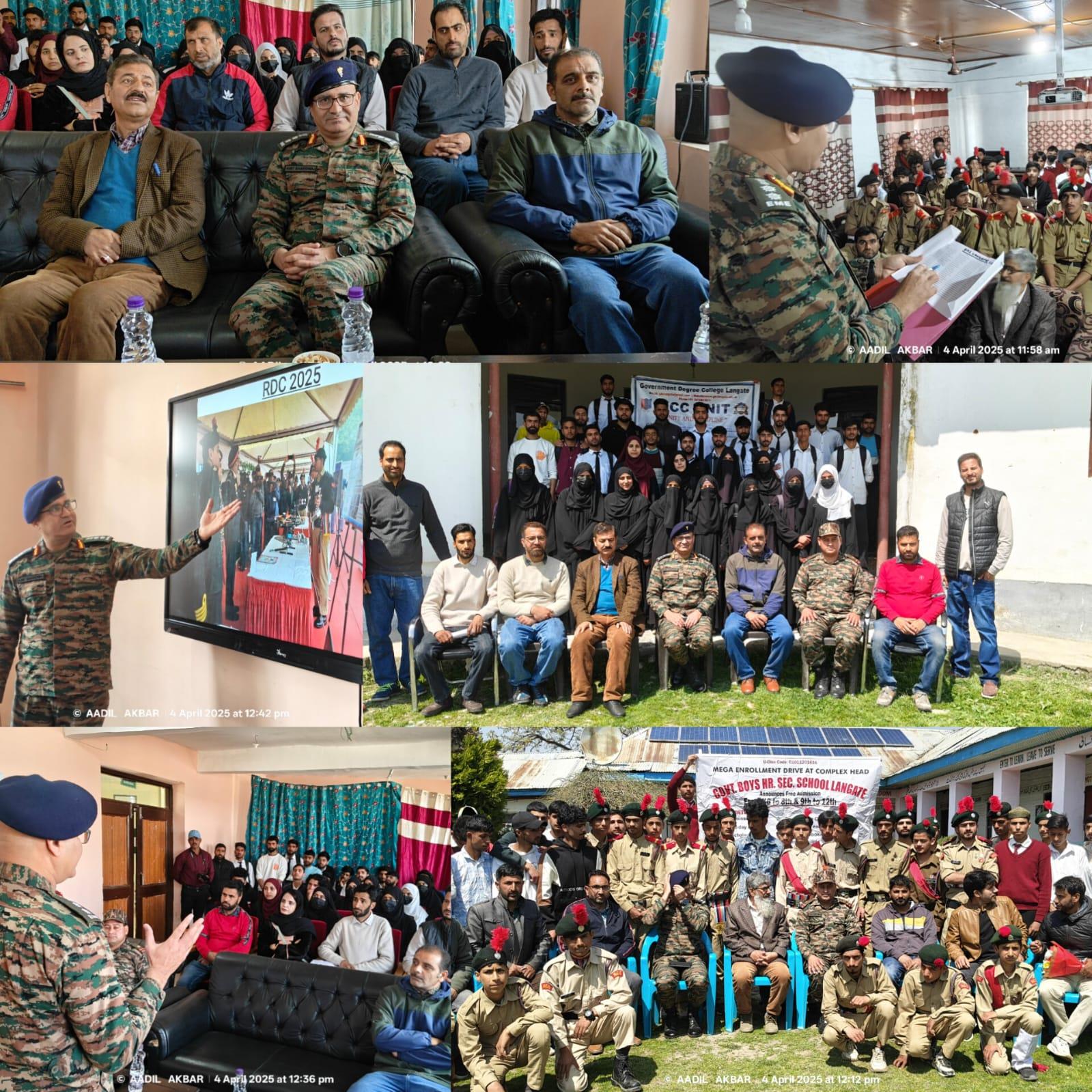 Commanding Officer, 7 J&K Bn NCC Visits GDC Langate & GHSS Langate to Inspire Youth
