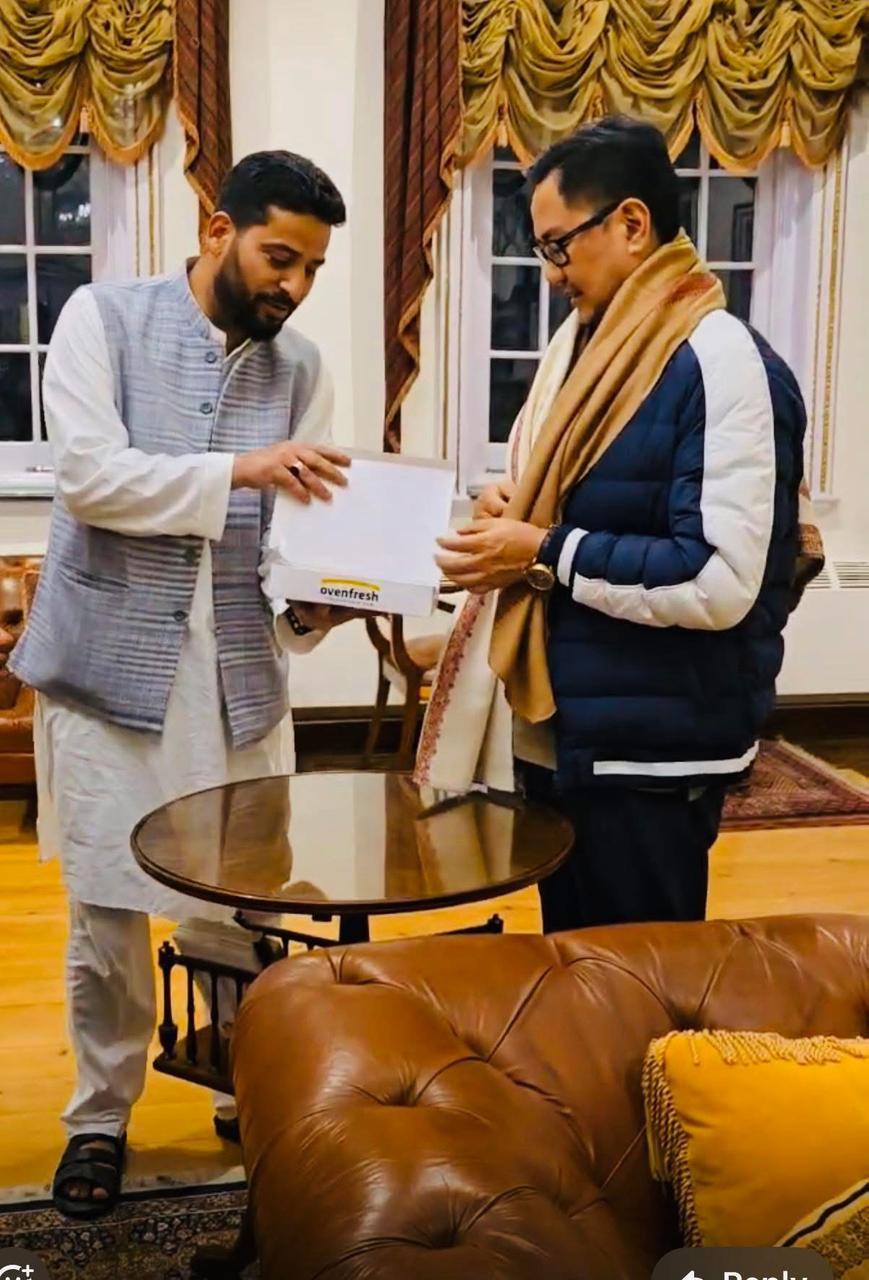 Er. Aijaz Hussain Meets Union Minister Kiren Rijiju in Srinagar