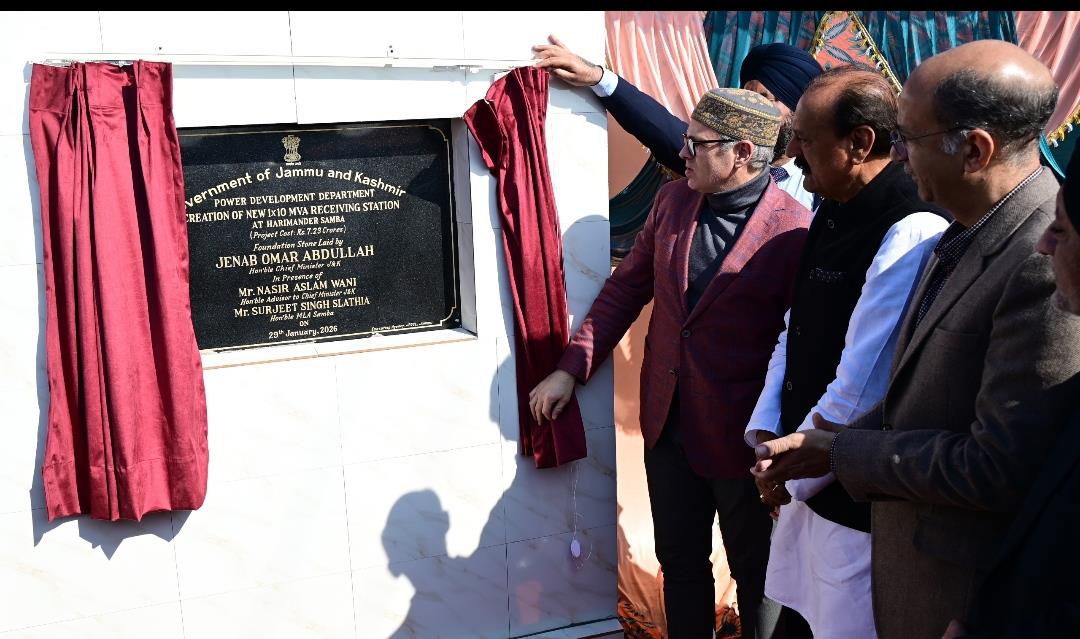 CM Omar lays foundation stone of 10 MVA Receiving Station at Samba