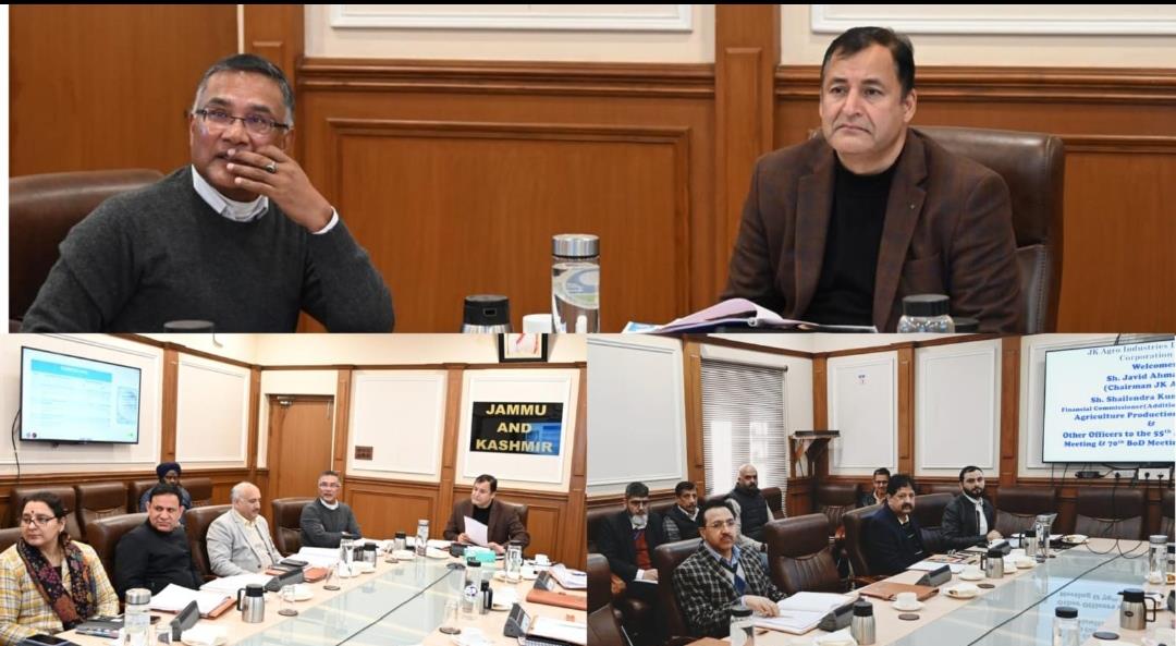 Javid Dar chairs JKAIDCL’s 70th BoDs meeting; reviews performance, asks for strengthening agri infrastructure