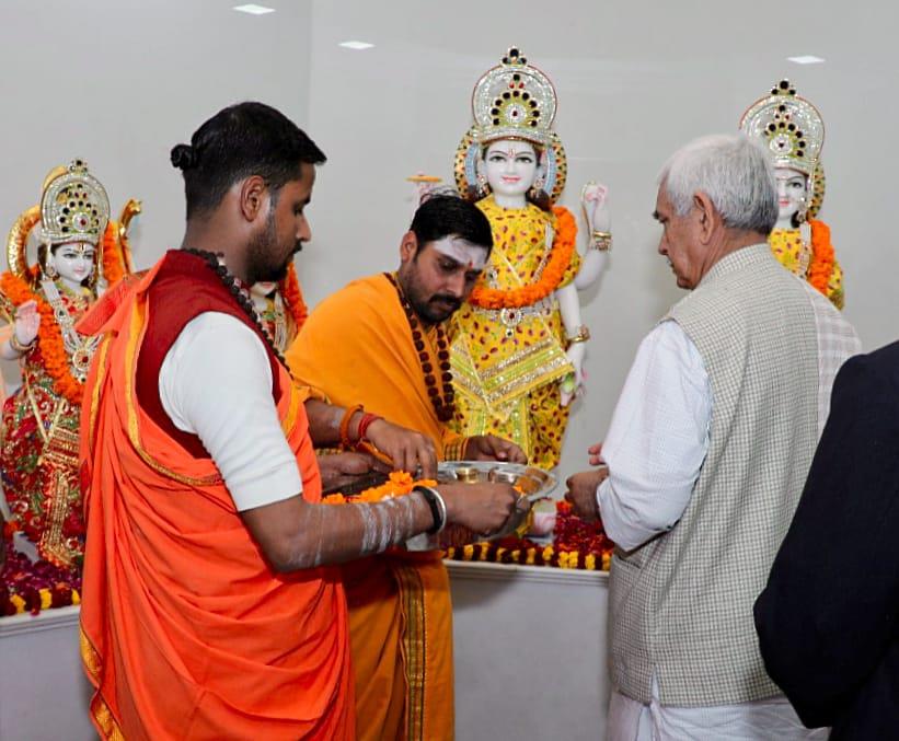 LG Sinha hails 'civilizational awakening' under Modi government at UP temple event